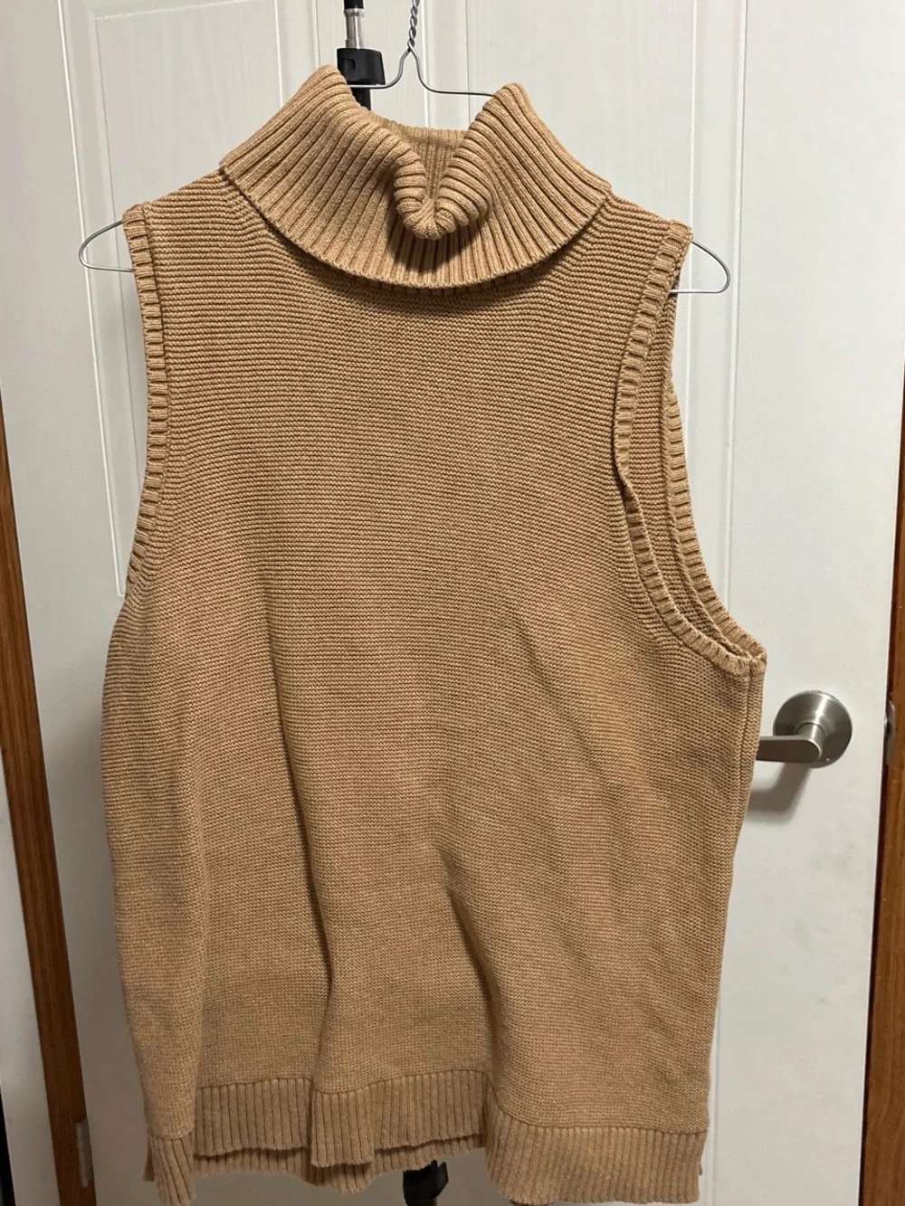 J. Crew Camel Sleeveless Turtleneck Sweater Vest